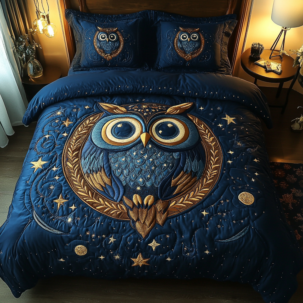 Perch And Gaze 3-Piece Quilted Bedding Set NCU0DK3469