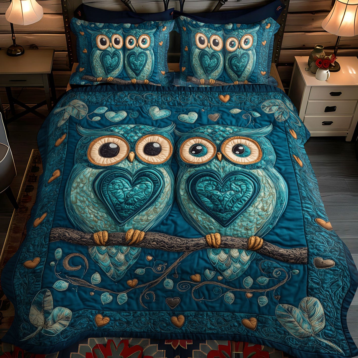 Perched Together 3-Piece Quilted Bedding Set NCU0PT2877