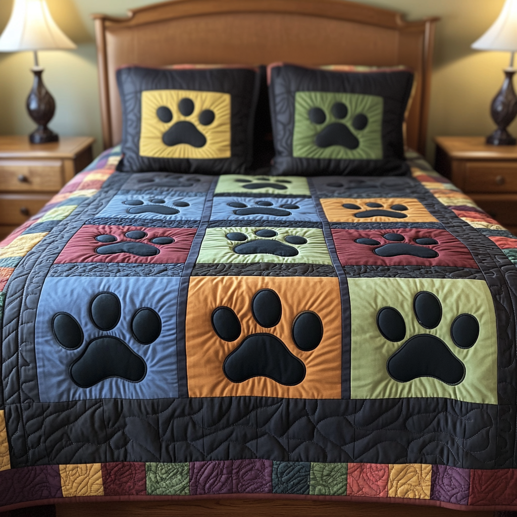 Pet Cozy 3-Piece Quilted Bedding Set NCU0VH2158