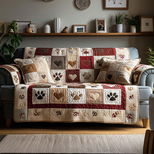 Pet Paw Cottage Quilted Sofa Cover NCU0NT11736