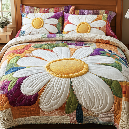 Petal Bloom 3-Piece Quilted Bedding Set NCU0VH4852