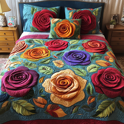Petal Dance 3-Piece Quilted Bedding Set NCU0VH5049