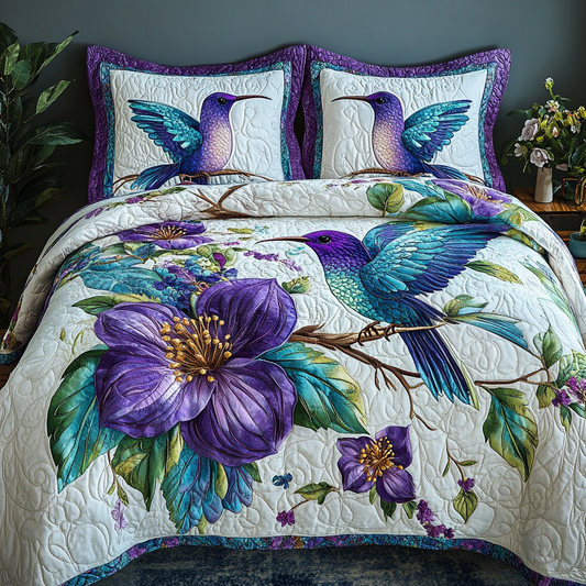Petal Dance 3-Piece Quilted Bedding Set NCU0VH5888