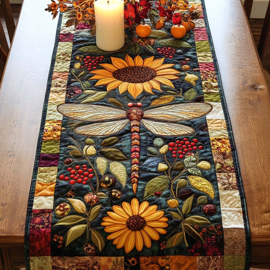 Petal Dragonfly Quilted Table Runner NCU0NT10404