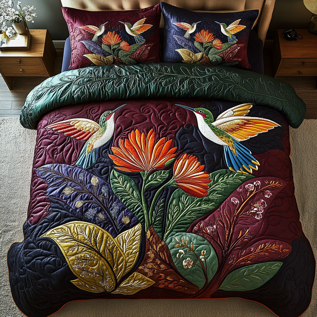 Petal Dreams 3-Piece Quilted Bedding Set NCU0VH2441