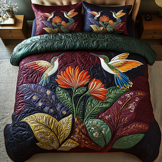 Petal Dreams 3-Piece Quilted Bedding Set NCU0VH2441