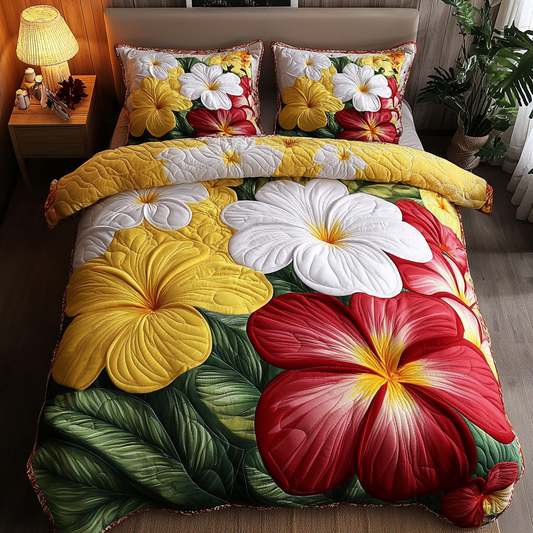 Petal Dreams 3-Piece Quilted Bedding Set NCU0VL1994