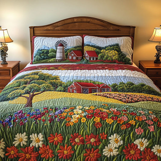 Petal Fields 3-Piece Quilted Bedding Set NCU0PT6207