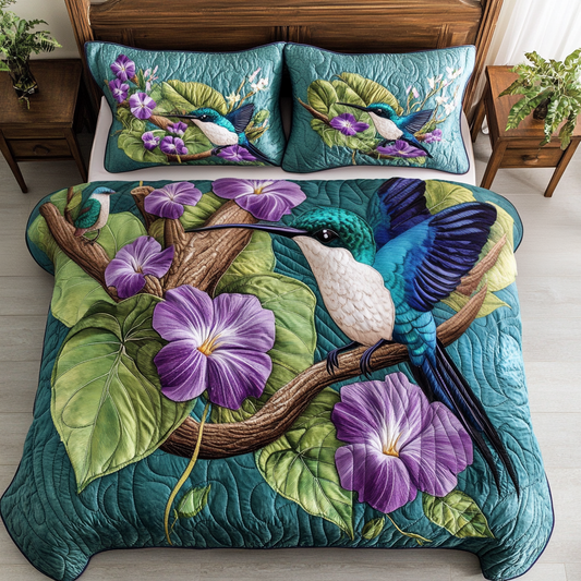 Petal Flutter 3-Piece Quilted Bedding Set NCU0VH5005