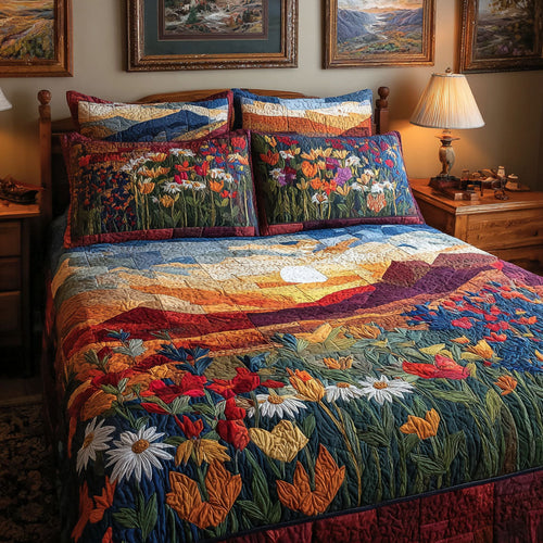 Petal Garden 3-Piece Quilted Bedding Set NCU0DK11555