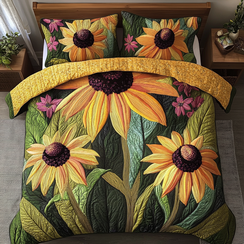 Petal Glow 3-Piece Quilted Bedding Set NCU0VH4684