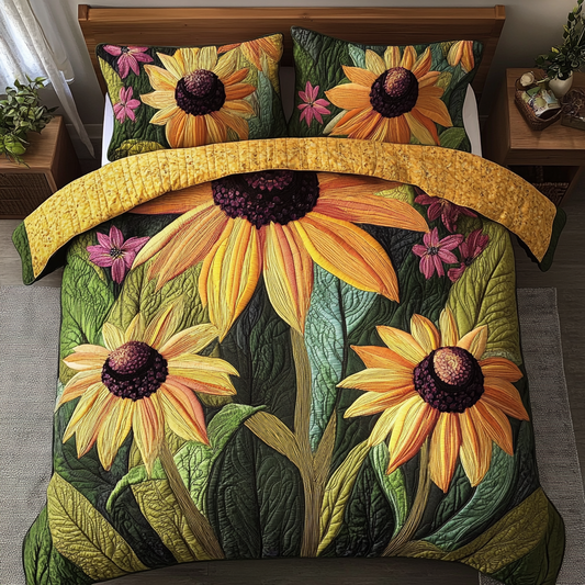 Petal Glow 3-Piece Quilted Bedding Set NCU0VH4684