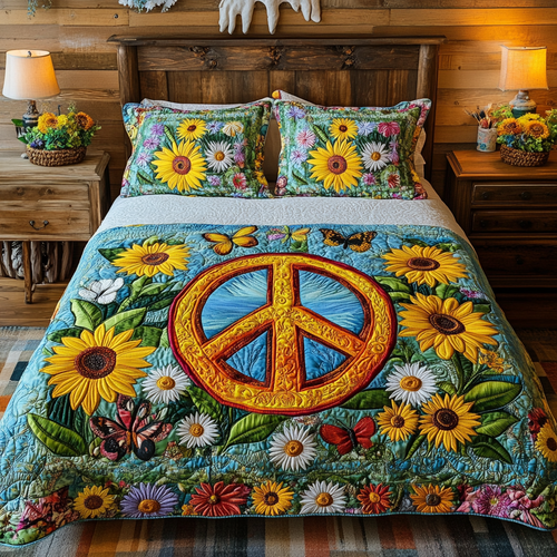 Petal Glow 3-Piece Quilted Bedding Set NCU0VL2400