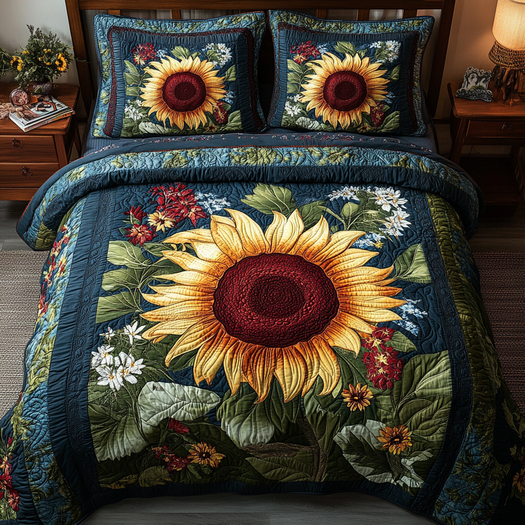 Petal Glow Quilted Bedding Set NCU0VH189