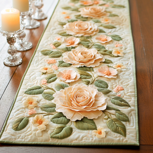 Petal Grace Quilted Table Runner NCU0VH5496
