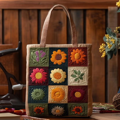 Petal Harmony Quilted Tote Bag NCU0PT7910
