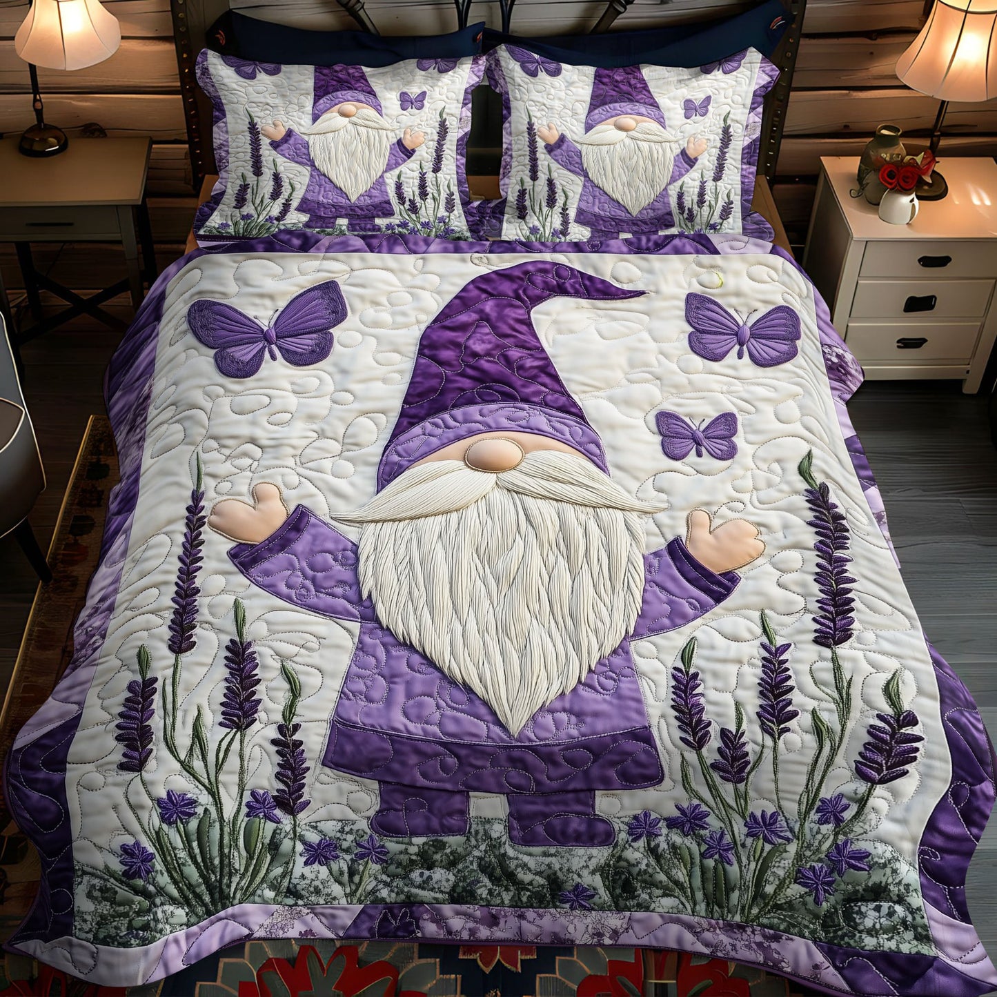 Petal Keeper 3-Piece Quilted Bedding Set NCU0PT3196