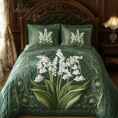 Petal Nest 3-Piece Quilted Bedding Set NCU0VH4402