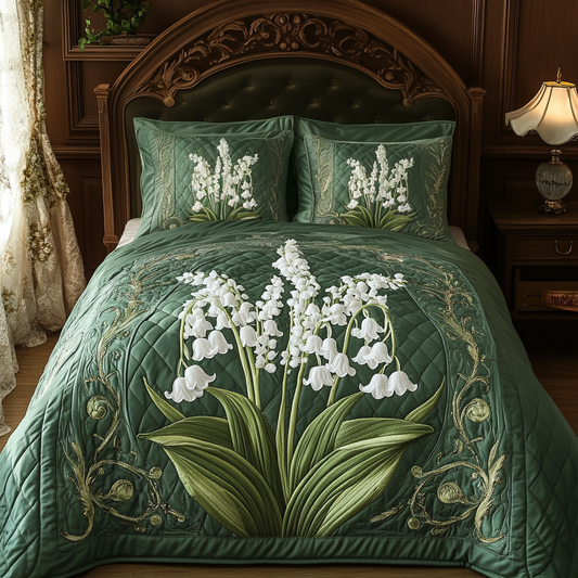 Petal Nest 3-Piece Quilted Bedding Set NCU0VH4402