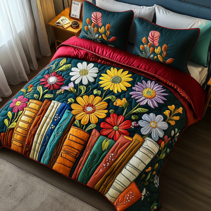 Petal Pages 3-Piece Quilted Bedding Set NCU0VH2973