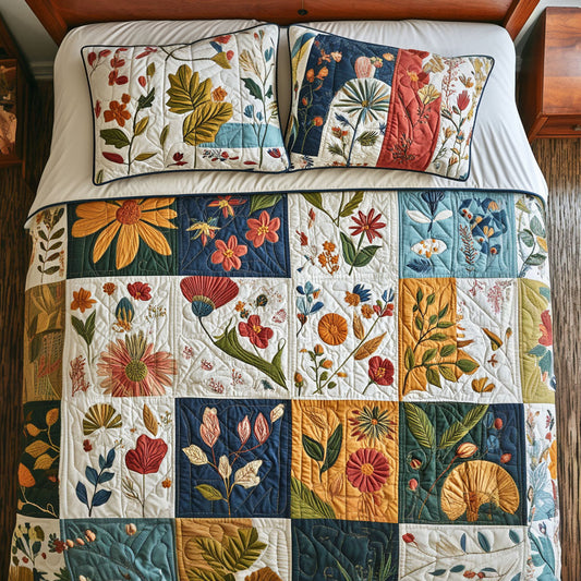 Petal Parade 3-Piece Quilted Bedding Set NCU0PT6724