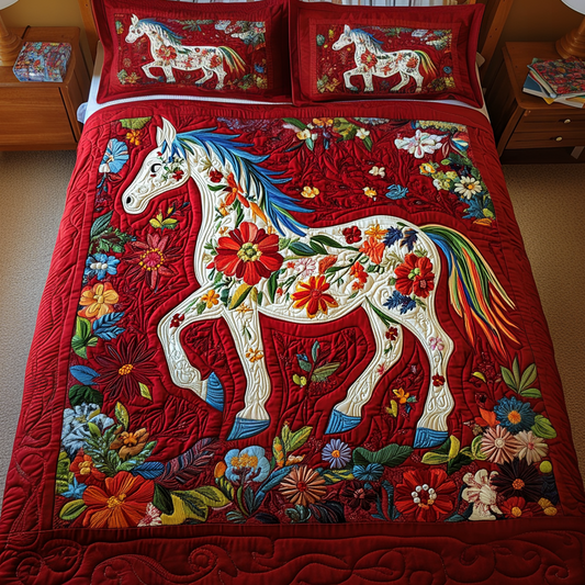 Petal Parade 3-Piece Quilted Bedding Set NCU0VH1154