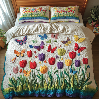 Petal Parade 3-Piece Quilted Bedding Set NCU0VH3765