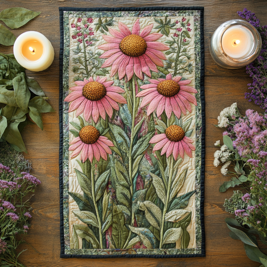 Petal Parade Quilted Table Runner NCU0VH4348