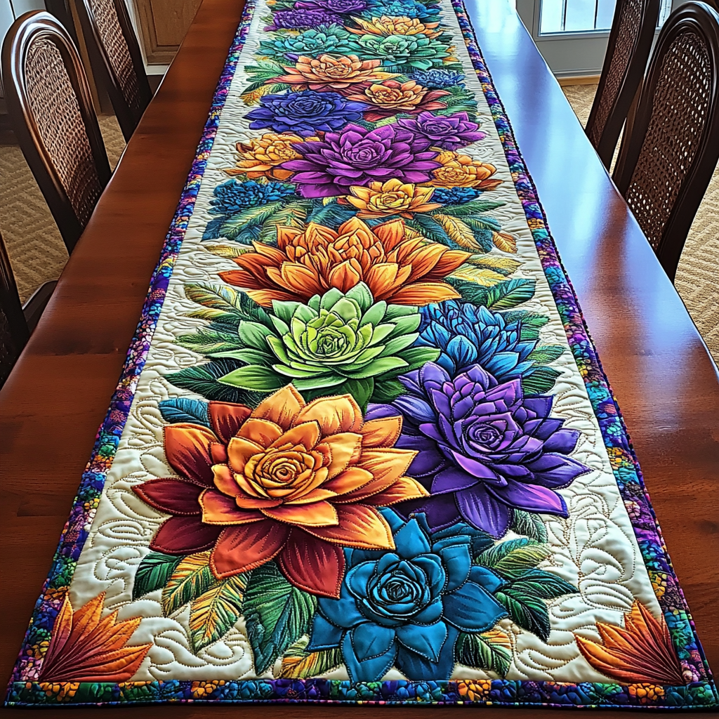 Petal Paradise Quilted Table Runner NCU0DK5822