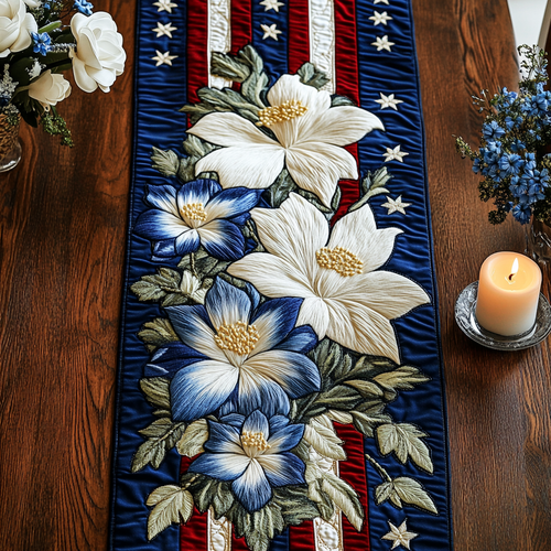 Petal Paradise Quilted Table Runner NCU0VH4482