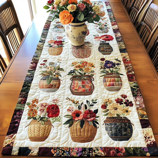Petal Paradise Quilted Table Runner NCU0VL1579