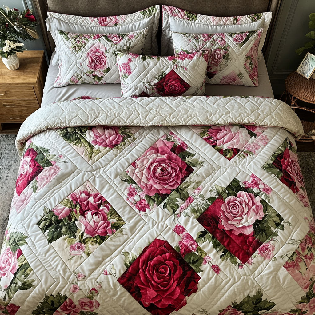 Petal Patch 3-Piece Quilted Bedding Set NCU0PT4904