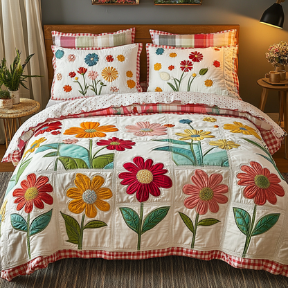 Petal Patch 3-Piece Quilted Bedding Set NCU0VH3673