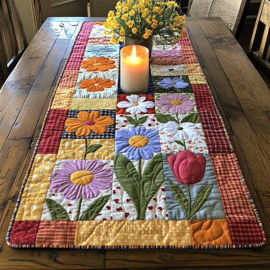 Flower Quilted Table Runner NCU0VT143