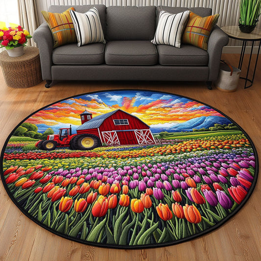 Petal Pathway Quilted Round Mat NCU0NT6817