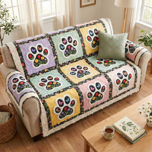 Petal Paws Quilted Sofa Cover NCU0TD2810
