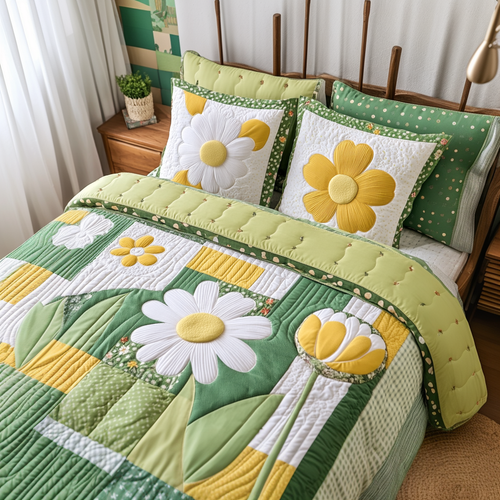 Petal Peace 3-Piece Quilted Bedding Set NCU0VH3680