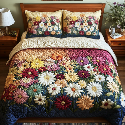 Petal Perfect 3-Piece Quilted Bedding Set NCU0VH5378