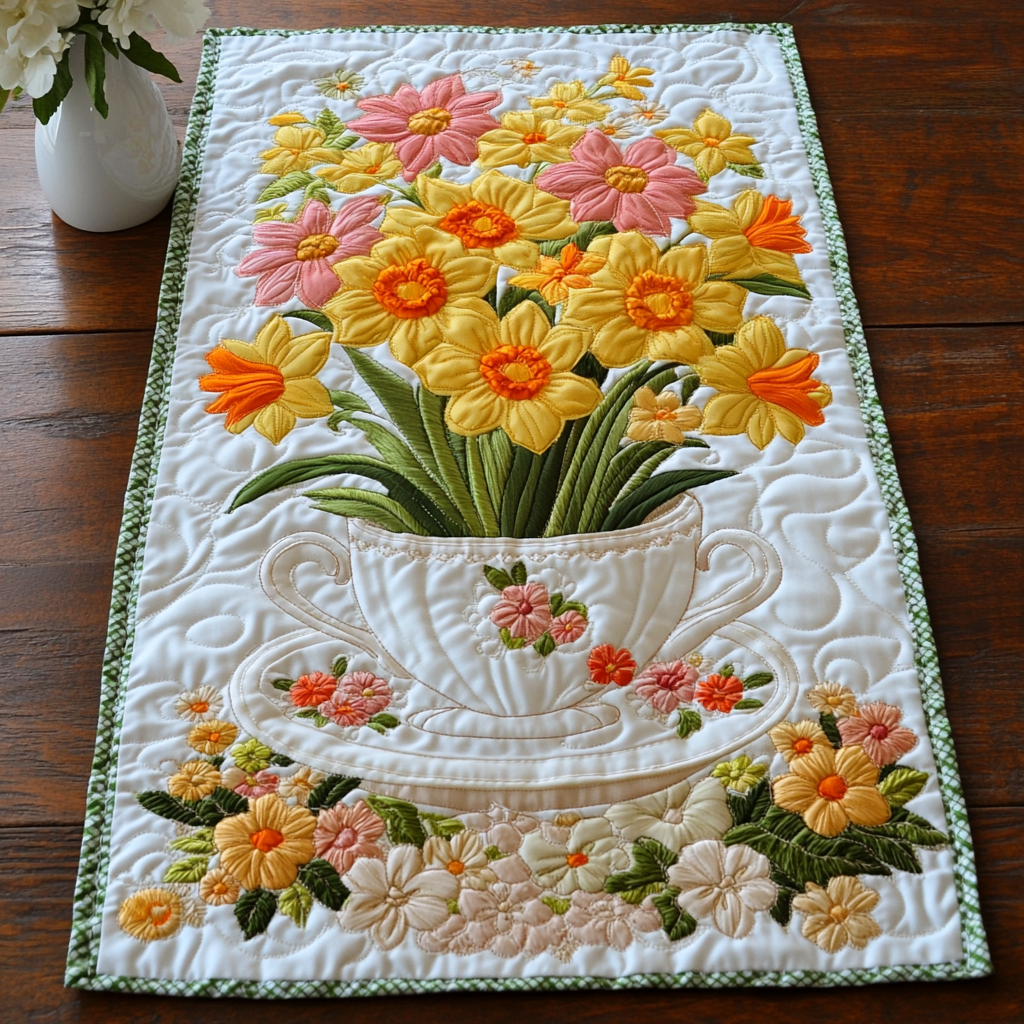 Petal Perfection Quilted Table Runner NCU0VL1658