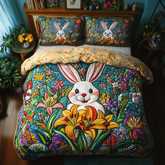 Petal Plush 3-Piece Quilted Bedding Set NCU0VH3542