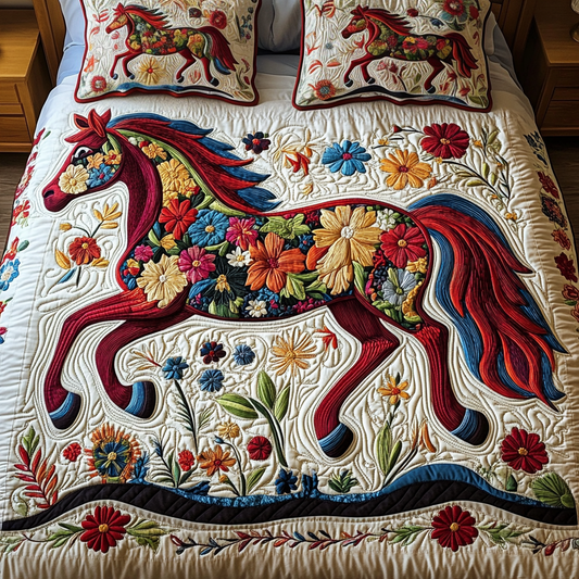 Petal Power 3-Piece Quilted Bedding Set NCU0VH1151