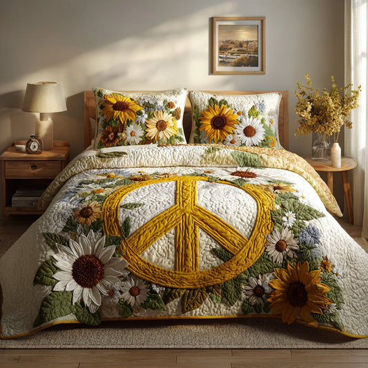 Petal Radiance 3-Piece Quilted Bedding Set NCU0VL3305