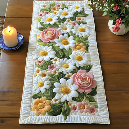 Petal Serenity Quilted Table Runner NCU0VH4576