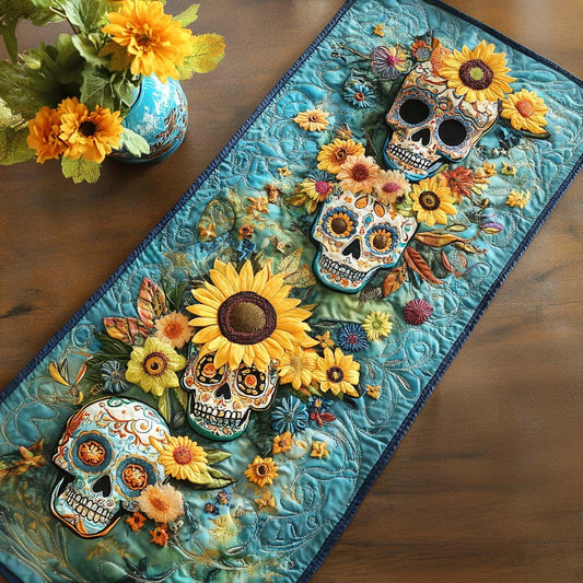 Petal Skull Quilted Table Runner NCU0NT7964