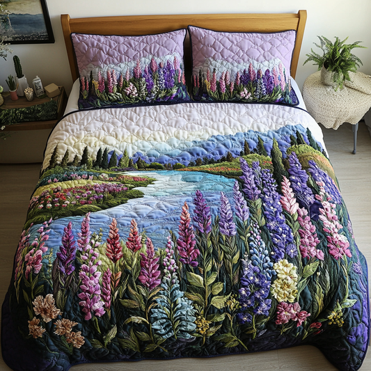 Petal Trail 3-Piece Quilted Bedding Set NCU0VH5646