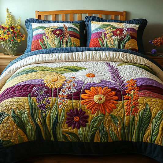 Petal Valley 3-Piece Quilted Bedding Set NCU0DV9018