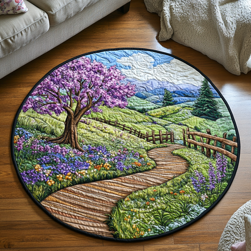 Petal Walk Quilted Round Mat NCU0VH5657