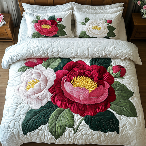 Petal Whisper 3-Piece Quilted Bedding Set NCU0DK6651