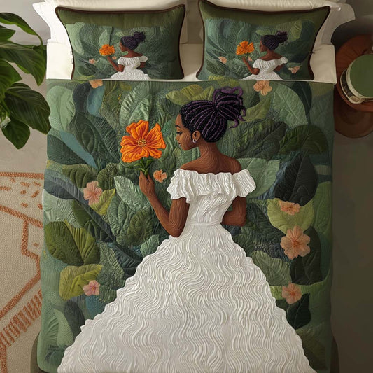 Petal Whisper 3-Piece Quilted Bedding Set NCU0NT8058