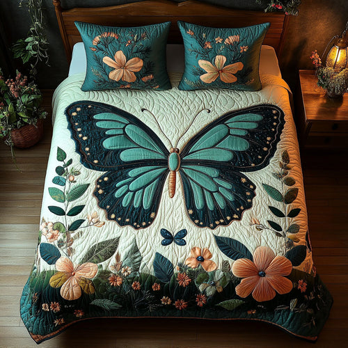 Petal Whispers 3-Piece Quilted Bedding Set NCU0PT3487